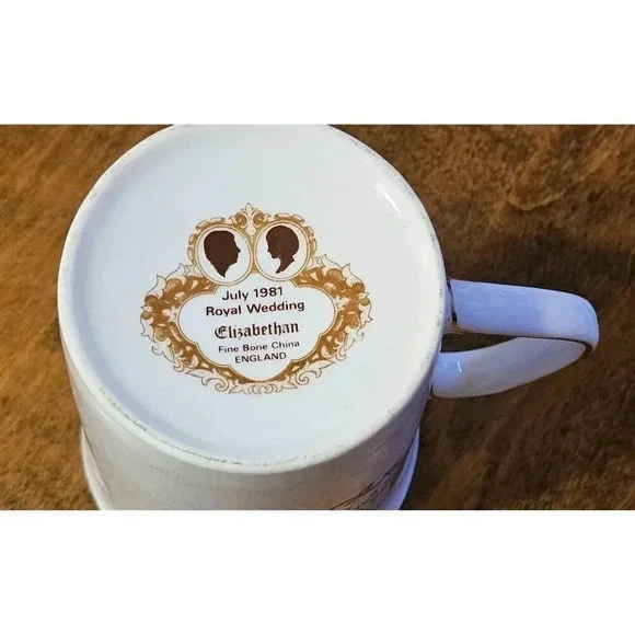 Vtg 1981 Royal Mug Prince of Wales & Lady Diana Spencer Elizabethan Bone China - Picture 8 of 11